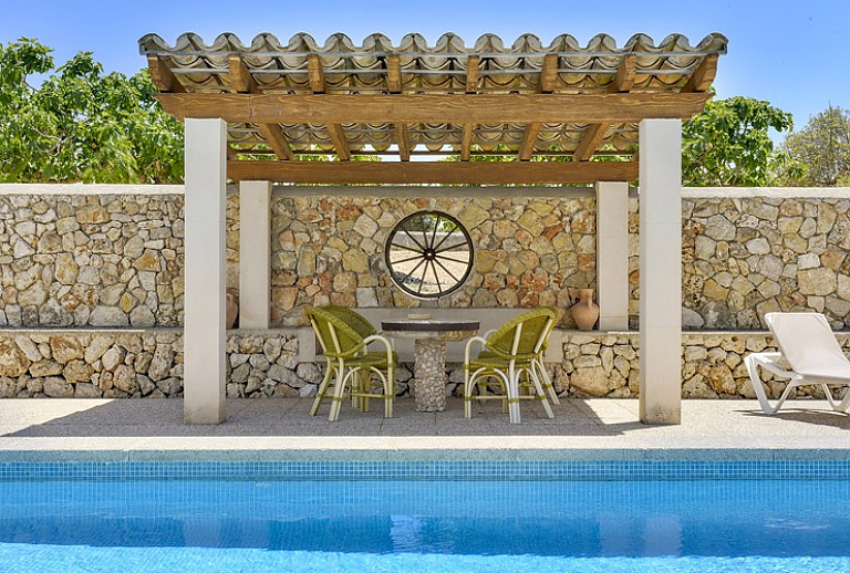 Pool Sonnendach Gartenmöbel Mauer